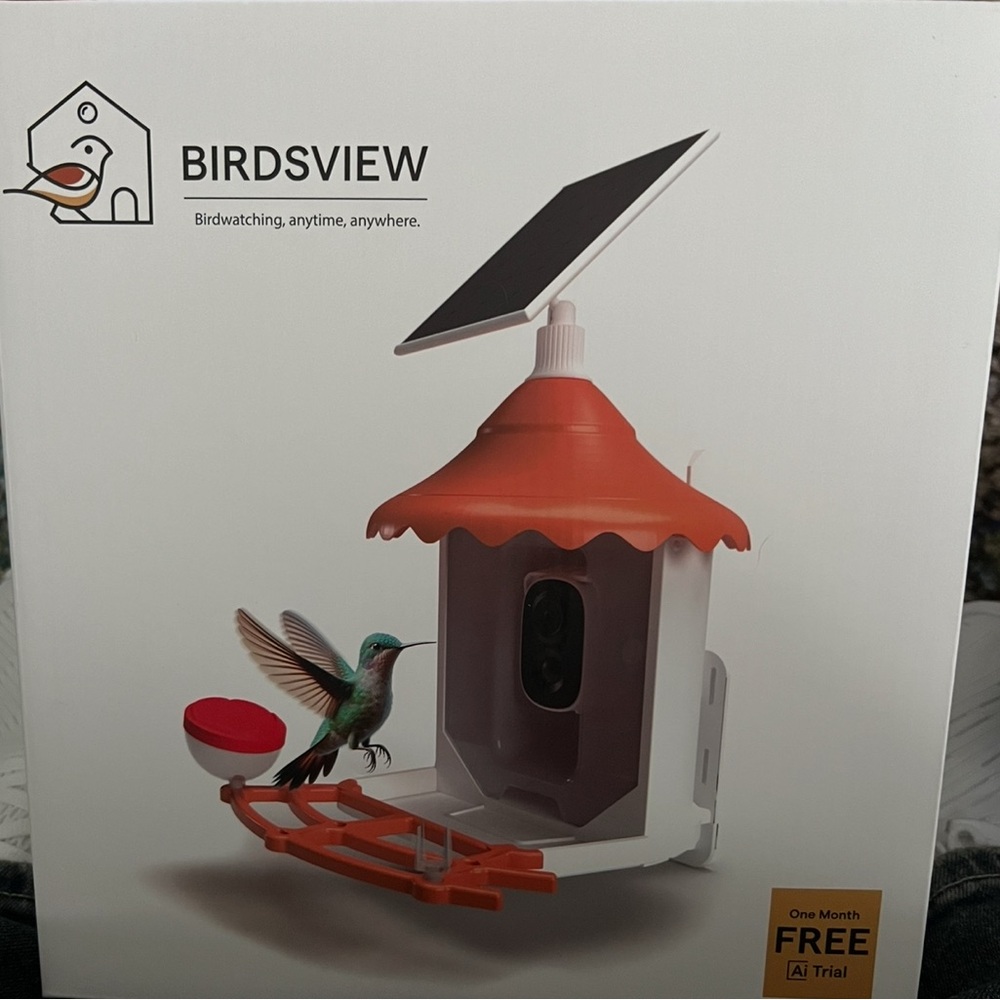 Solar-Powered Bird Feeder with Camera - Orange